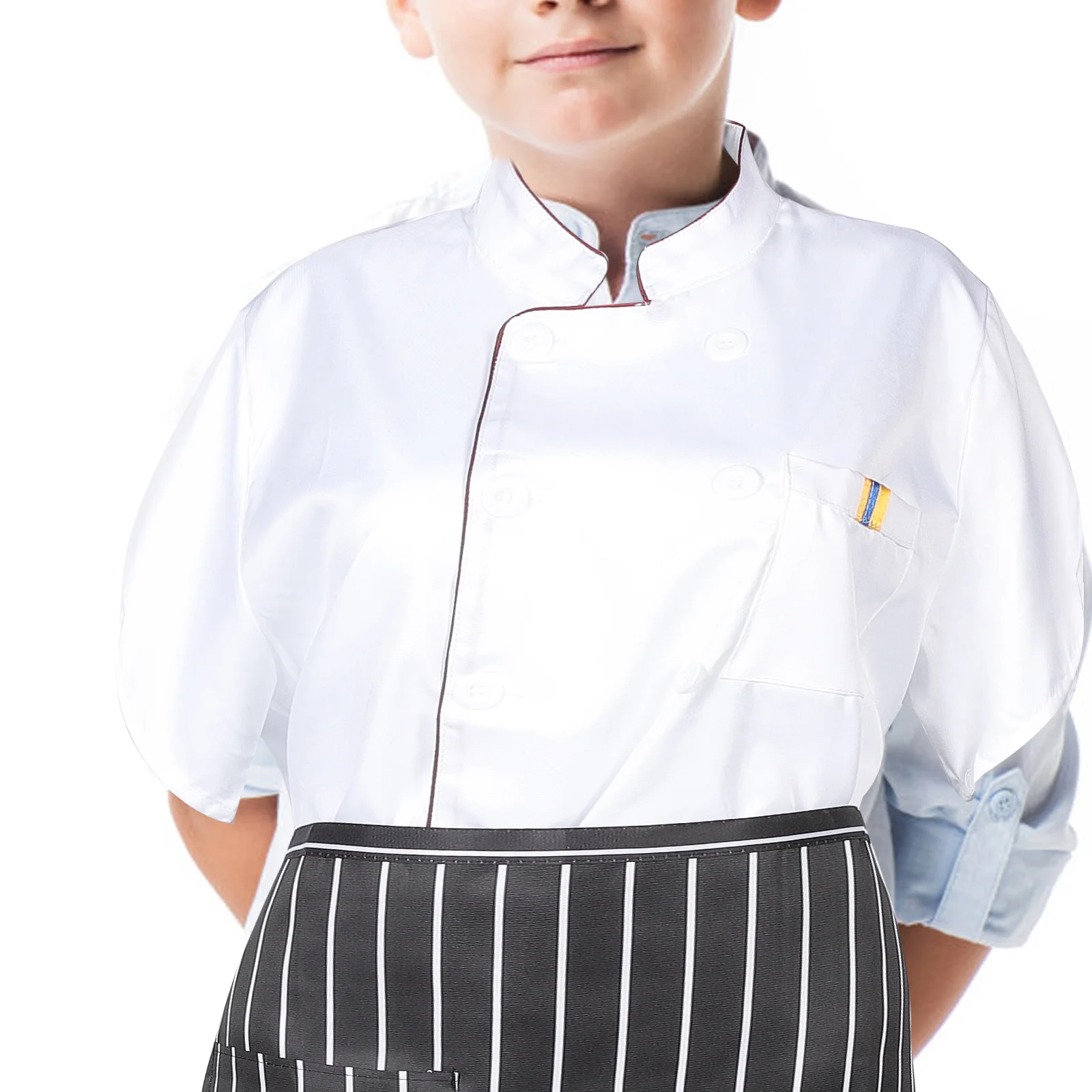 

Long Sleeve Chef Work Clothes Man Apron for Men Jacket Black Restaurant Cooking