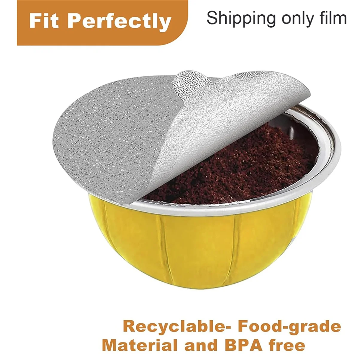 أختام أغطية رقائق الألومنيوم - كبسولات إعادة الاستخدام كبسولات القهوة 120 قطعة، لإعادة استخدام غطاء كبسولات القهوة Vertuoline Vertuo 62 مم