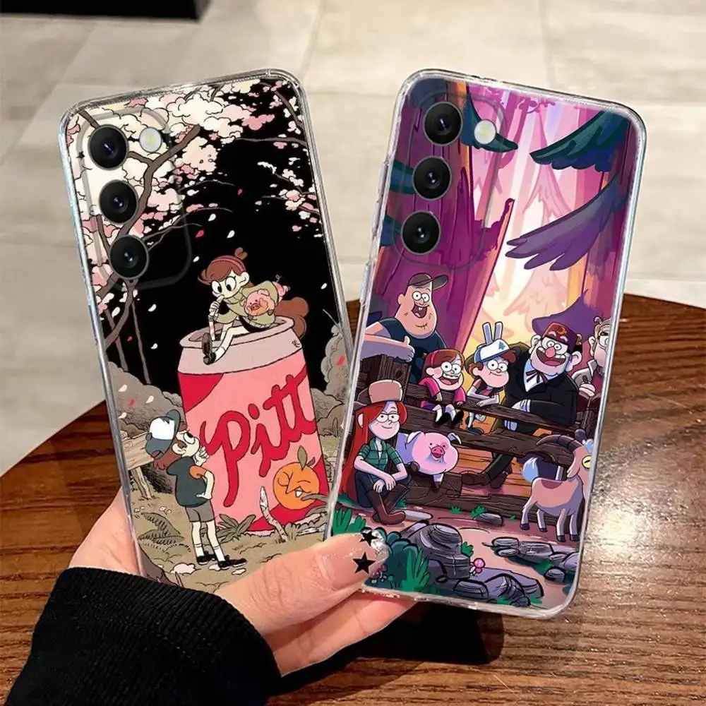 

G-Gravity Animation Falls Phone Case For Samsung S30,23,21,22,20 FE lite,S10,9,PIus Note20ultra Soft Transparent