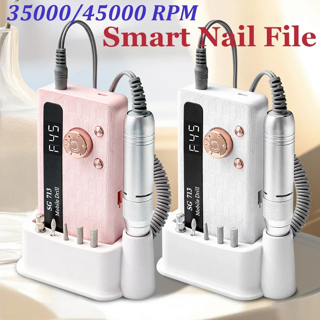 نموذج جديد 35000 45000 دورة في الدقيقة عالية السرعة آلة حفر الأظافر مبرد أظافر كهربائي لإزالة طلاء الأظافر طحن وتلميع الأظافر
