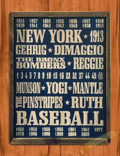 TIN SIGN New York Poster   Baseball Sports Mancave Wall Bay-Aluminum