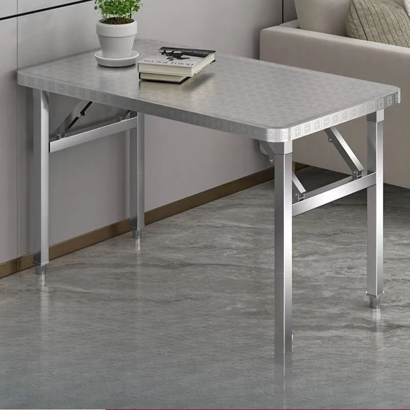 Thickened folding dining table household dining table learning square  night market barbecue stall commercial rounded