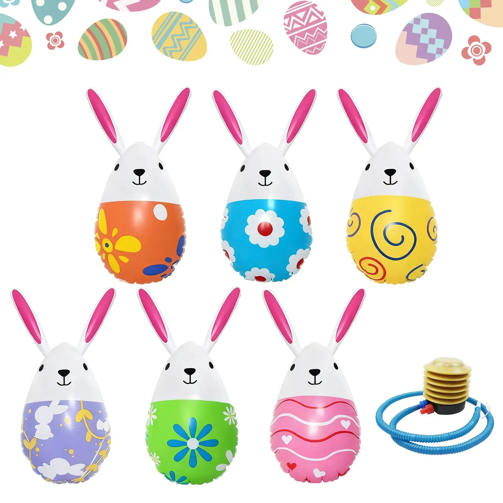 

Пасхальный надувной декор, 6 шт., вечерние игрушки из ПВХ для дома и улицы, пасхальные украшения для дома, фермерского дома, квартиры, сада