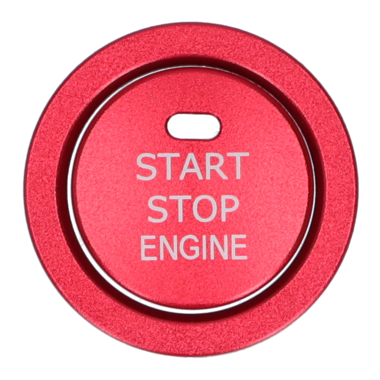 2pcs Engine Start Stop Button Trim Cover Aluminum Alloy Decoration for Car InteriorRed/Blue