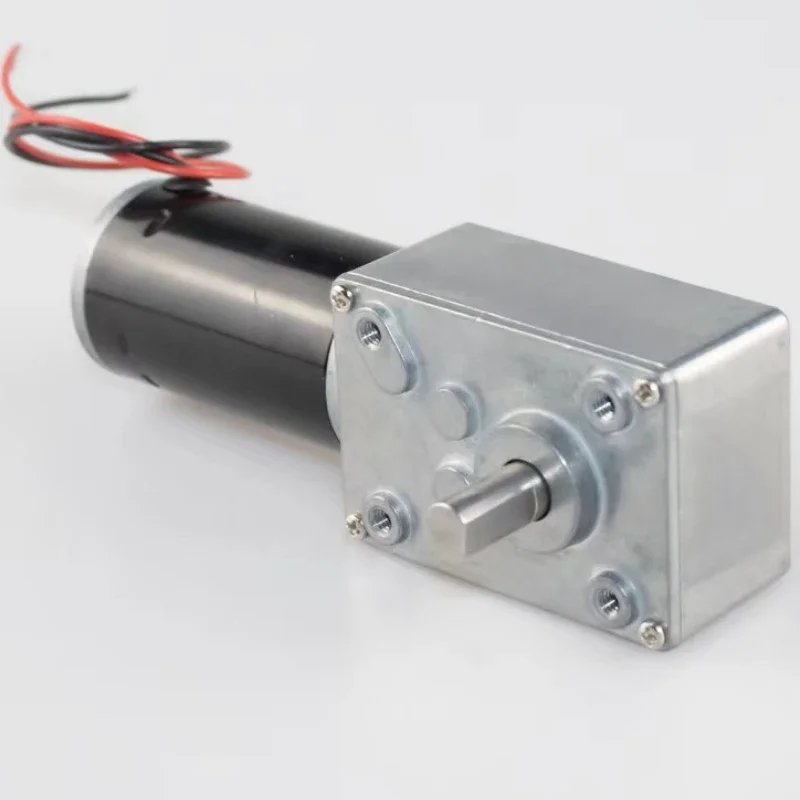 

5840-31ZY DC 12V 24V Worm Geared Motor 7-470rpm High Torque D Shaft Motor 8mm Shaft Rotating Table Door Self-lock 70kg.cm 6.5A