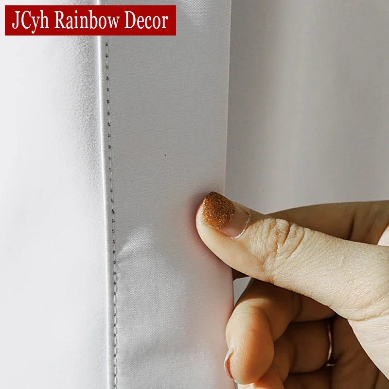 White Blackout Short Curtains for Living Room Bedroom Ready-made Curtains for Kitchen Rooms Window Opaque Cortinas Shading 75%