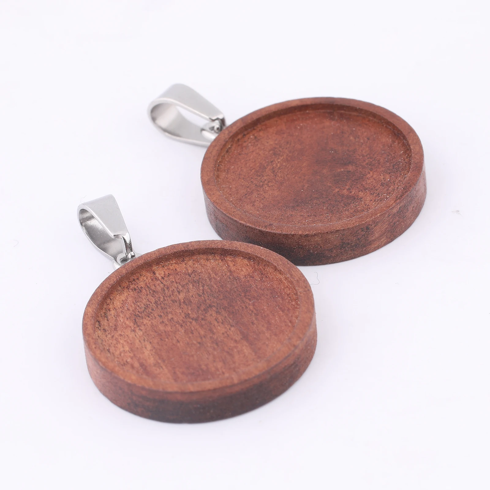 10pcs 20mm Round Wood Cabochon Base Settings Diy Wooden Bezel Pendant Trays For Necklace Jewelry Making