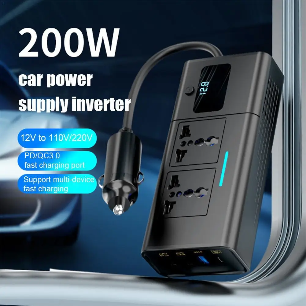 

Car Inverter Car Cigarette Iighter 12v Can Be Converted To 110v Or 220v Power Conversion Car Socket Multi-Function