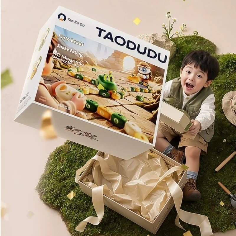 Taodudu Remote Control Magnetic Gluttonous Snake Toy Crocodile Shaped Interactive Game Strong Adsorption Fun for Family