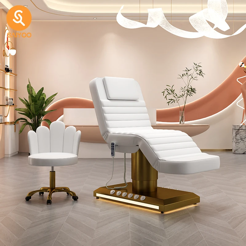 

Luxury White 3 Motor Electric Massage Bed for Spa Salon and Facial Treatments