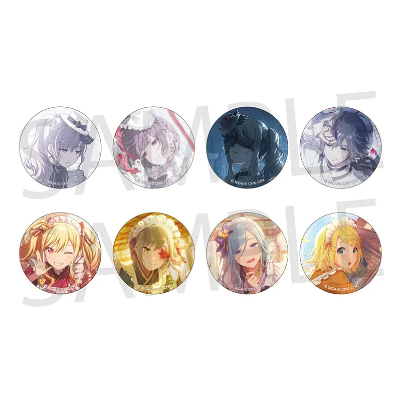 Игра SEKAI PROJECT PJSK Vol. Оригинальные значки-пины 48 C с персонажами Mafuyu Ena, Mizuki Saki, Shiho Shizuku