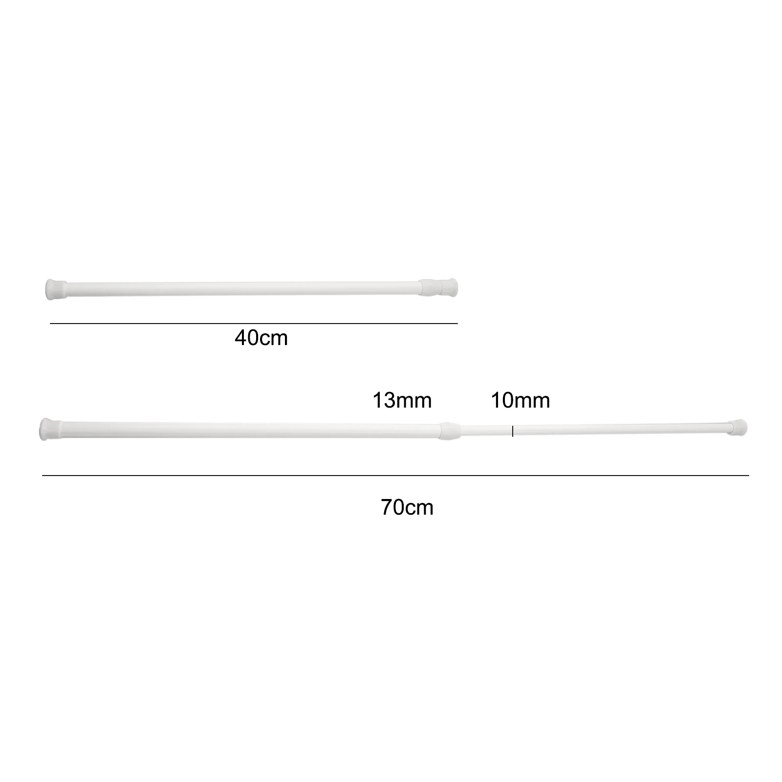 Curtain Rod Curtain Rail Pole Metal Telescopic Rod White 30-50cm/40-70cm/60-110cm Cupboards/window/kitchen Etc High Quality