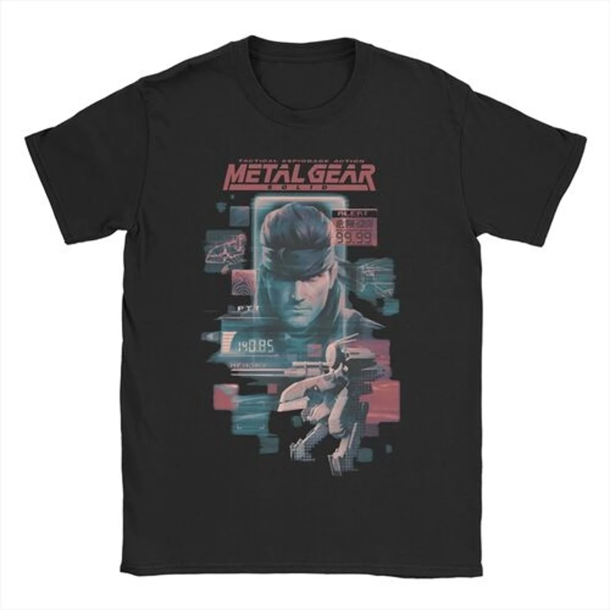 Men Women MGS1 Solid Snake Game T Shirt Metal Gear Cotton Tops