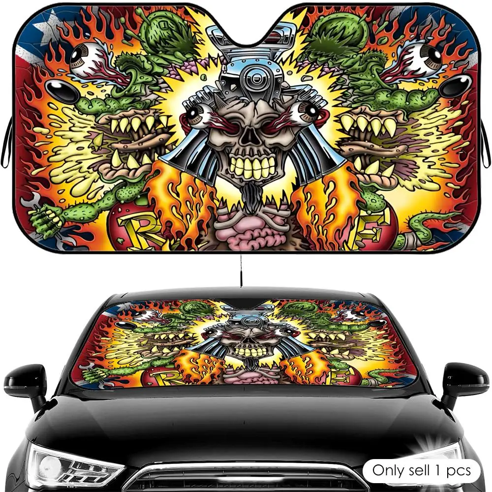 

Солнцезащитный козырек R-rat Fink для лобового стекла автомобиля, защита от УФ-излучения, теплоизоляционный чехол, универсальный солнцезащитный экран
