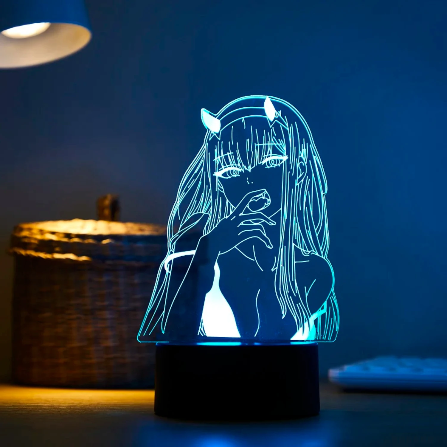 Romantic Anime Darling in the Franxx Zero Two LED Night Light 3D Lamp for Bed Room Decor - Cute and Charming Anime Waifu Gift Op