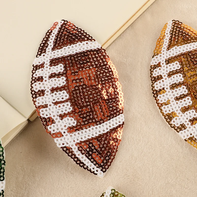 Glitzernder Rugby-Aufnäher zum Aufbügeln für Kleidung, Outdoor-Aufkleber, Jacke, bestickt, zum Nähen, Stoff, Kinderstich, Thermo-DIY, Nas Vendki Mochila – Detail 10