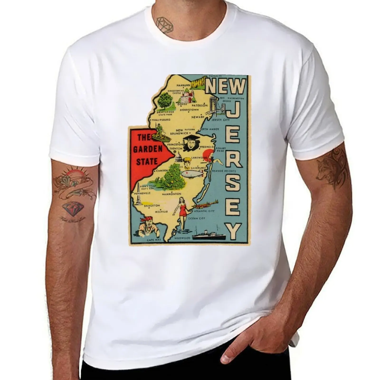 

shirts t Map prints Vintage T-Shirt mens New graphic with t Jersey shirts