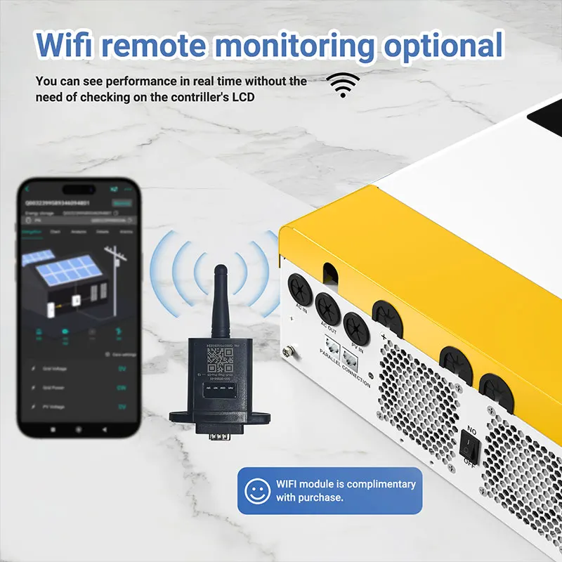 6.2KW Hybrid Solar Inverter Parallel On Grid Off Grid 48V MPPT 120A Solar Controller Pure Sine Wave Inverter With CT Sensor