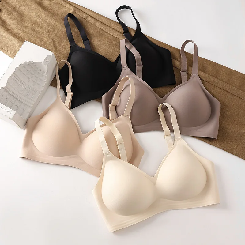 

Comfort Seamless Wire-Free Bras for Women Small-Bust Gathering Underwear Soft Support Push Up Lingerie Breathable Intimates Bra