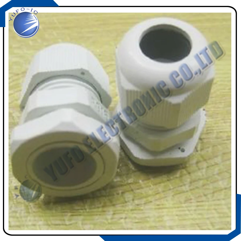 Free Shipping One Lot 20Pcs Dia 22mm PG16 Fixing   Waterproof White Nylon Cable Glands AK