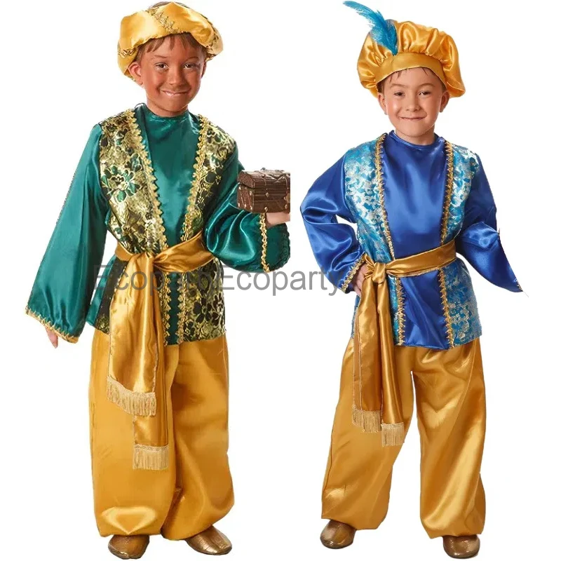 Kinder arabischen Prinzen Cosplay Kostüm Junge Tradition Indien arabischen Prinzen verkleiden Kinder Halloween Maskerade Karneval Party Outfit