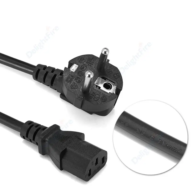 EU European Power Cord Type F Euro Plug IEC C13 Power Cable 3m For Desktop PC Computer Printer Stage Light 3D Printer LCD TV