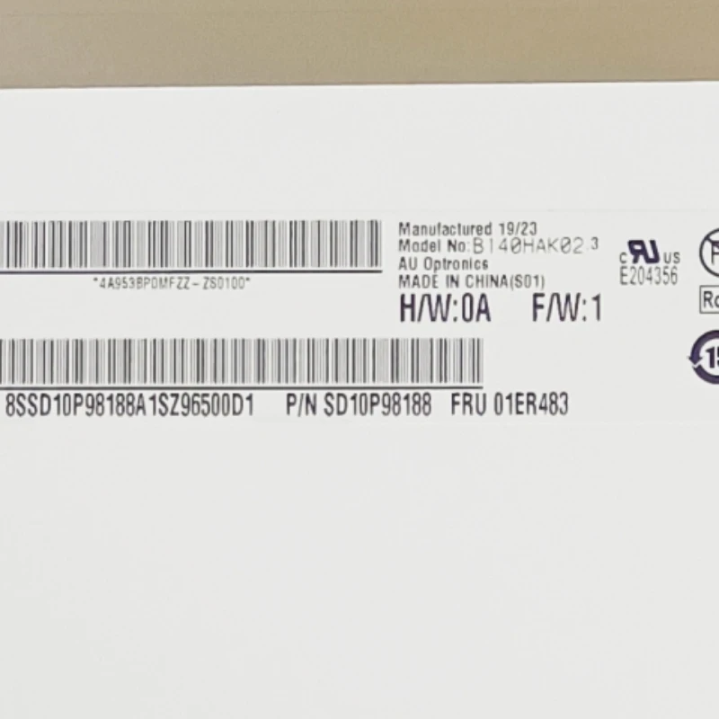 

B140HAK02.3 For X1 Carbon 6th 7th Gen Touch Screen 01ER483 14.0 Inch FHD 1920x1080 IPS Laptop LCD Touch Screen Matirx