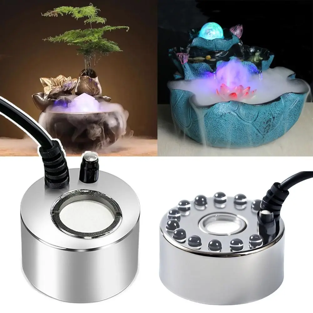 

Colorful Light Landscape Mist Maker Ultrasonic Atomizing Head Nebulizer Bonsai Water Pump Indoor Landscaping 24v Transformer