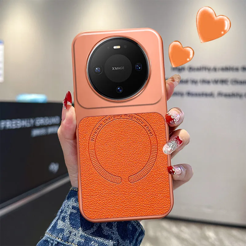 Funda para Huawei Mate 80/80 Pro, nueva Funda ultrafina magnética con patrón de Lychee para Huawei Mate 80 Pro, Funda de carga inalámbrica