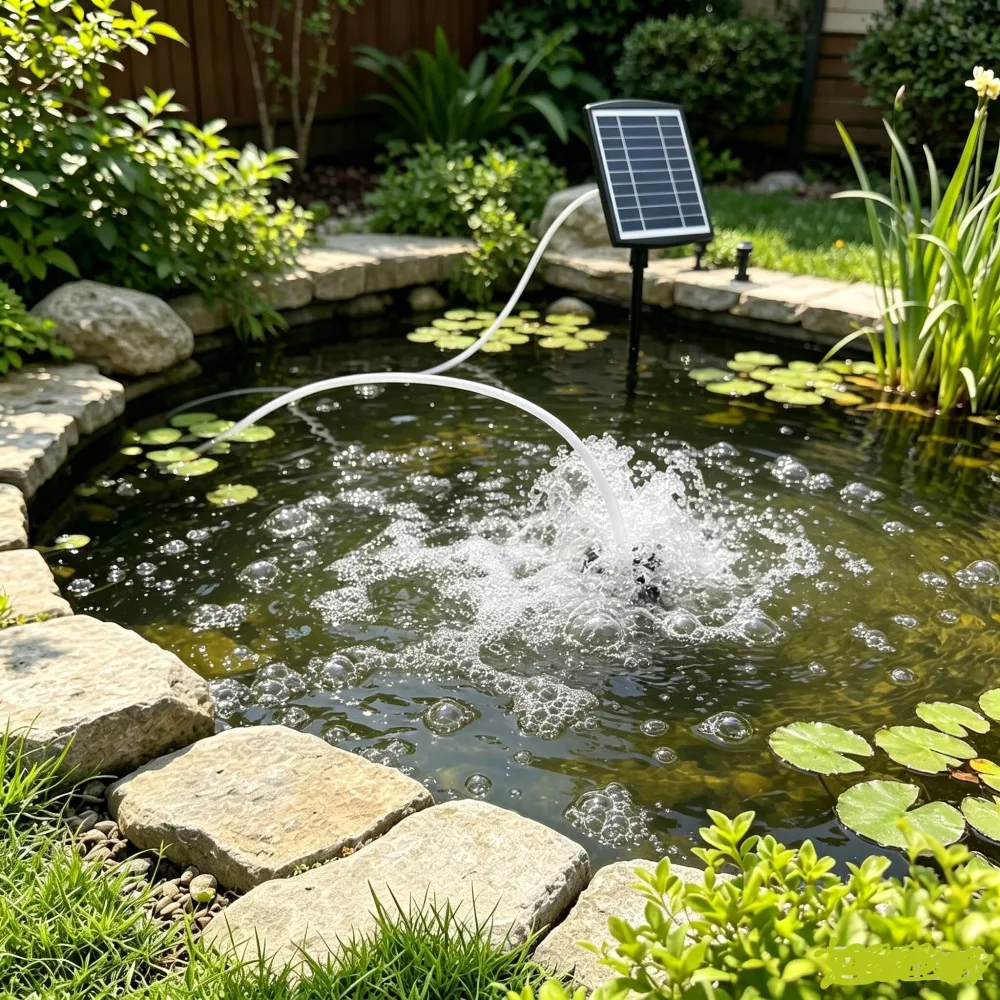 New Solar Aerator Pump Fish Pond Garden Water Aerator Split Type Ground Plug Outdoor Pool Aerator