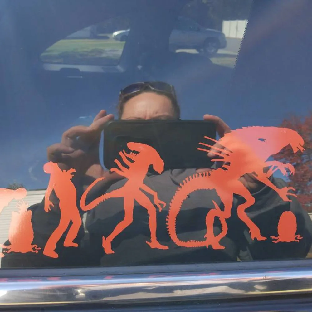 Alien Xenomorph Car Sticker HR Giger Egg to Alien Queen Evolution Vinyl Decal Alien Movie Sticker
