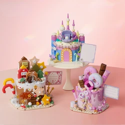 Cake dessert building block model puzzle small particle toy boy girl three-dimensional puzzle