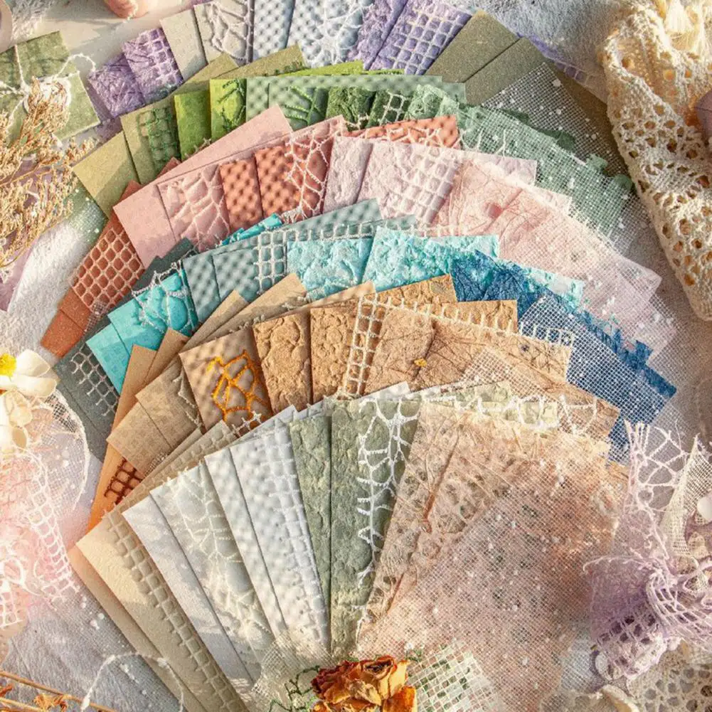 16Pcs Texture Scrapbook Paper Vibrant Color DIY Crafts Scrapbooking Planner Journal Supplies Collage Card Embellishments