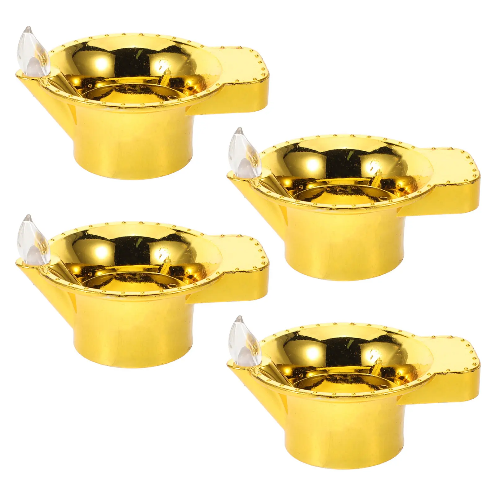 

4Pcs Flameless LED Lights Waterproof Battery Operated Electric Candles for Diwali Festival Wedding Party Home Temple