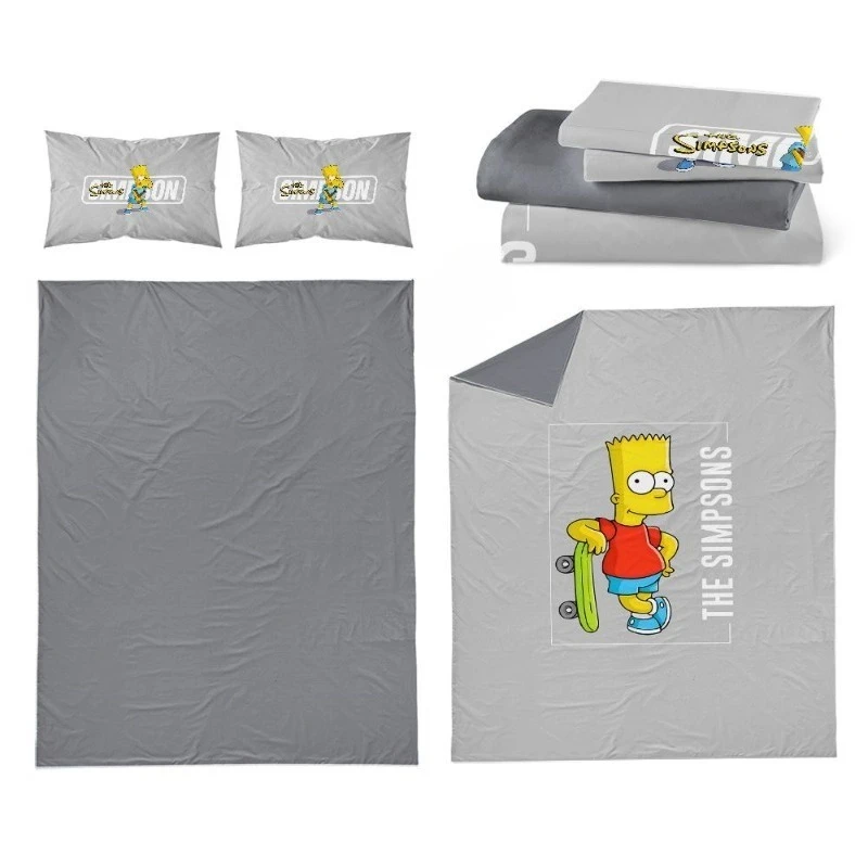 The Simpsons Bart Homer Maggie Anime Zweidimensionales Bettwäsche-Set Vierteiliges Set Junior High Dormitory Bettbezug Dreiteiliges Set – Detail 6