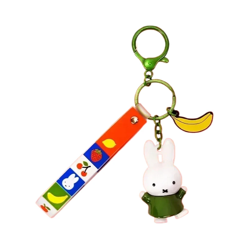 كارتون أنيمي جميل Kawaii مينيسو دمية على شكل أرنب الأصالة السيارات المفاتيح المدرسية قلادة عشاق الهدايا الصغيرة البلاستيكية #5