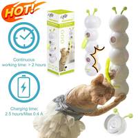 Intelligent Interactive Cat Toy Motion Activated Kitten Toy Rechargeable Wuselwurm Cat Toy with Tail for Cat Indoor Playing Use