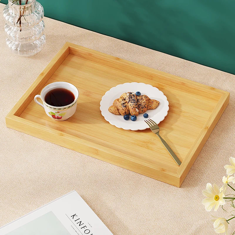 

Japanese Bamboo Serving Tray Rectangular Breakfast Plate Vintage Style Bamboo Food Serving Tray for Home Hotel Use