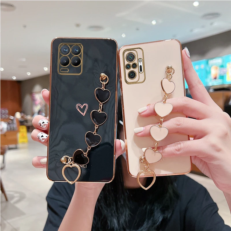 Держатель для телефона в виде запястья с сердечком для Oppo Realme 8 Pro 5 5i 6i 8i 9 9i 10 C21 C21Y C25Y C33 C35 C55 Pro