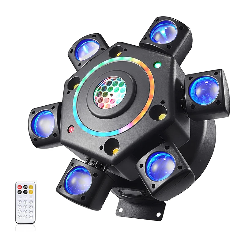 

150 Вт, 6 рычагов, подвижный луч, пульт дистанционного управления, красочные узоры, стробоскоп, лазерное DMX, сценическое освещение для DJ, дискотеки, караоке, вечеринки