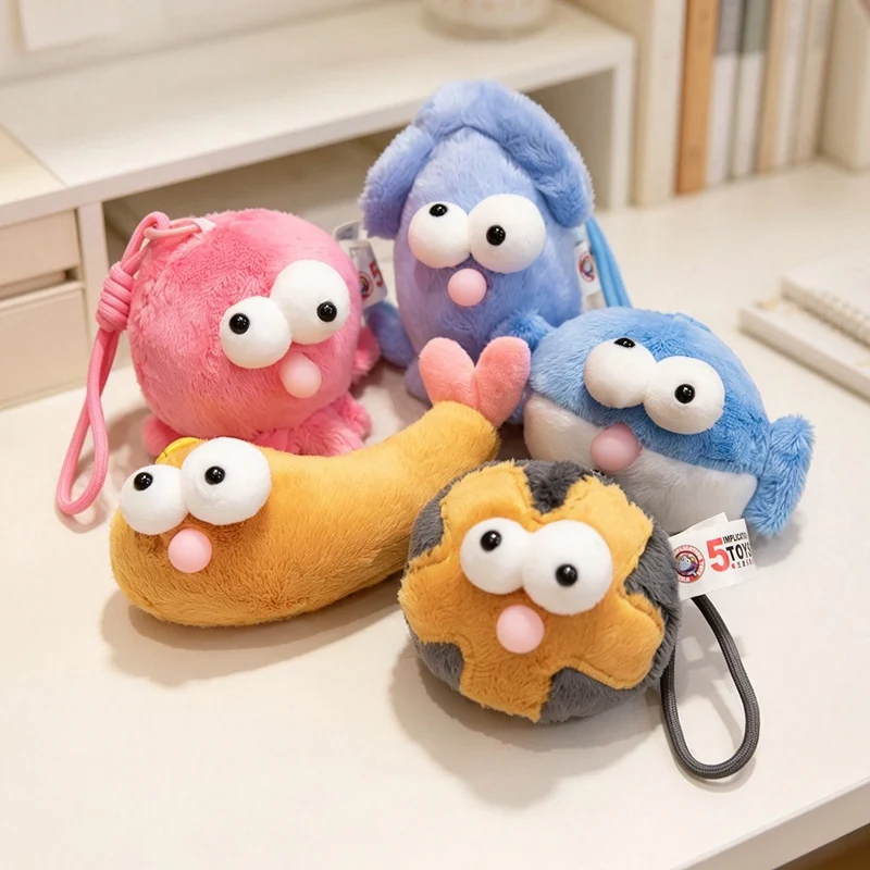 Funny Squeeze Blow Bubble Sea Animal Plush Toy Keychain Soft Stuffed Dolphin Octopus Doll Stress Relief Birthday Gift Boys Girls