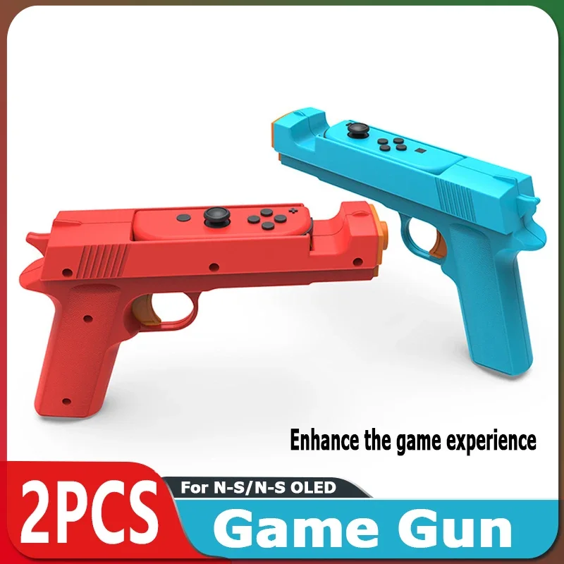 

2PCS Game Gun Shape Handgrip For Nintendo Switch N-S OLED Accessories Easy install Enhance Parent-child interaction experience