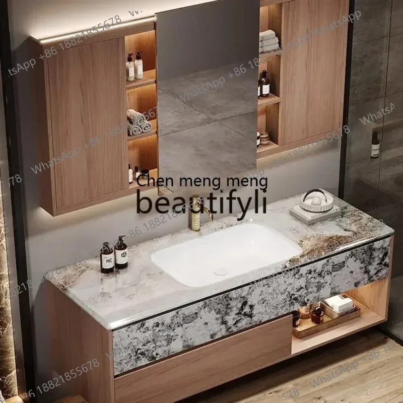 

Italian bathroom cabinet combination luxur stone under the counter ceramic basin toilet washbasin cabinet