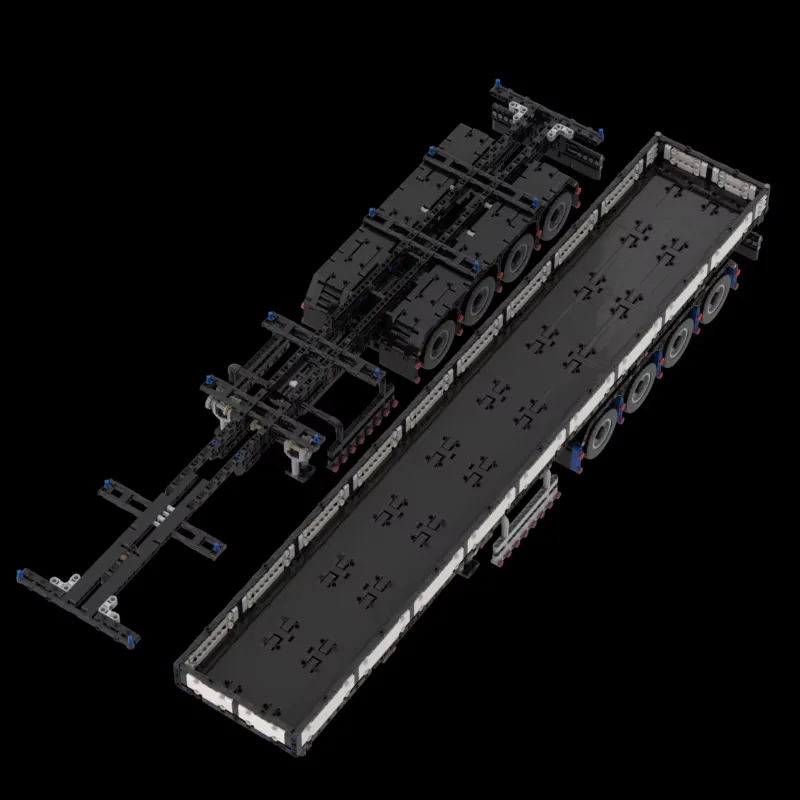 1:16 manuel MOC- 203789   Scania 770s MOC- 204214   Trémie de chargement de remorque MOC- 202330   Jouet de bloc de construction de camion de remorque à plat de poupée
