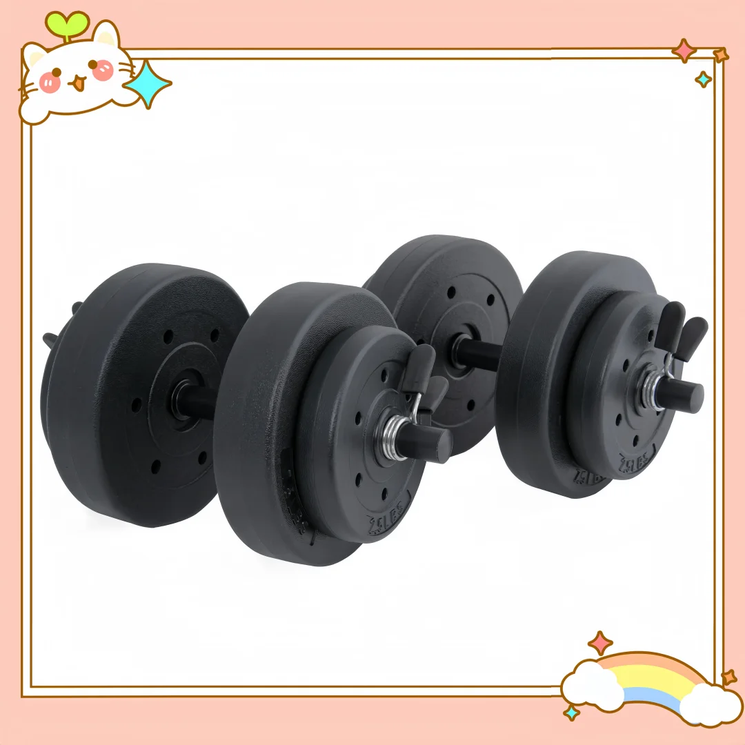 مجموعة دمبل الصالة الرياضية المنزلية 40 رطل، أوزان خالية من الفينيل قابلة للتعديل للمبتدئين والرجال والنساء