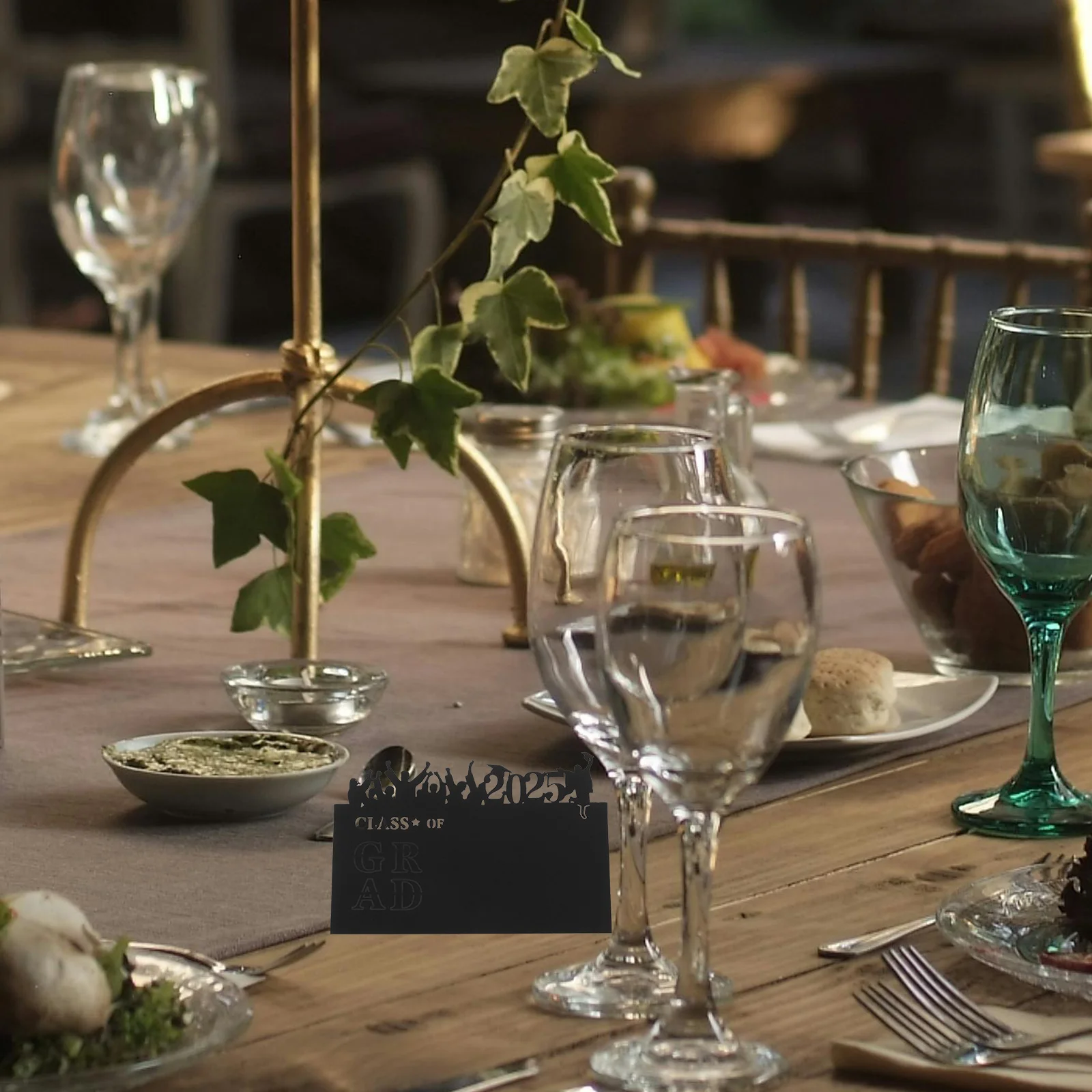 50 pcs Graduation Place Cards Class Of 2025 Hollow Design Name Cards For Party Decorations Seating Table Sign Celebration Seat