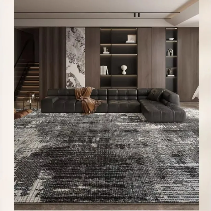 Luxury Black Waterproof Bedroom Rug Thick Noise Reducing Bedside Carpet for Living Room