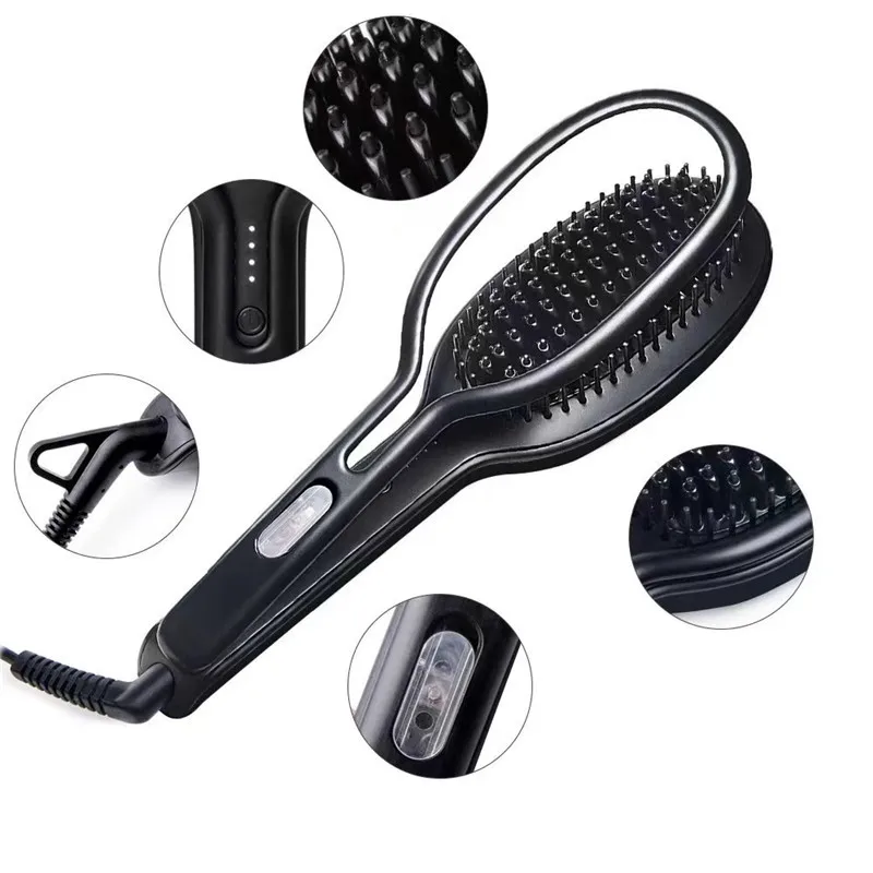 Electric Hot Comb Multifunctional Straight Hair Straightener Comb Negative Ion Anti-Scalding Styling Tool Straightening Brush