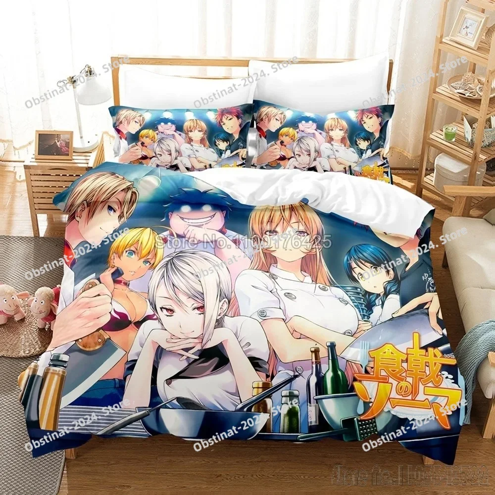 

Food Wars Japanese Anime Duvet Cover Set HD Comforter Cover for Kids Bedding Sets Bedclothes Bedroom Decor