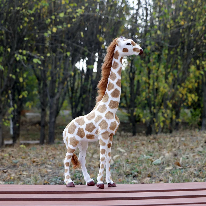 Simulation Giraffe Model Plastic&furs Giraffe Home Desk Decoration Toy Gift d0874